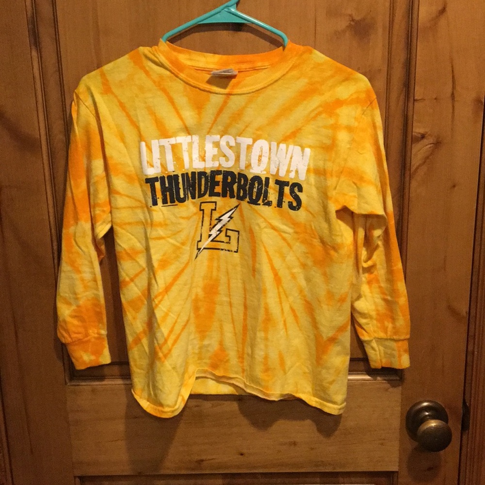 yellow tie-dye apparel wear long sleeve